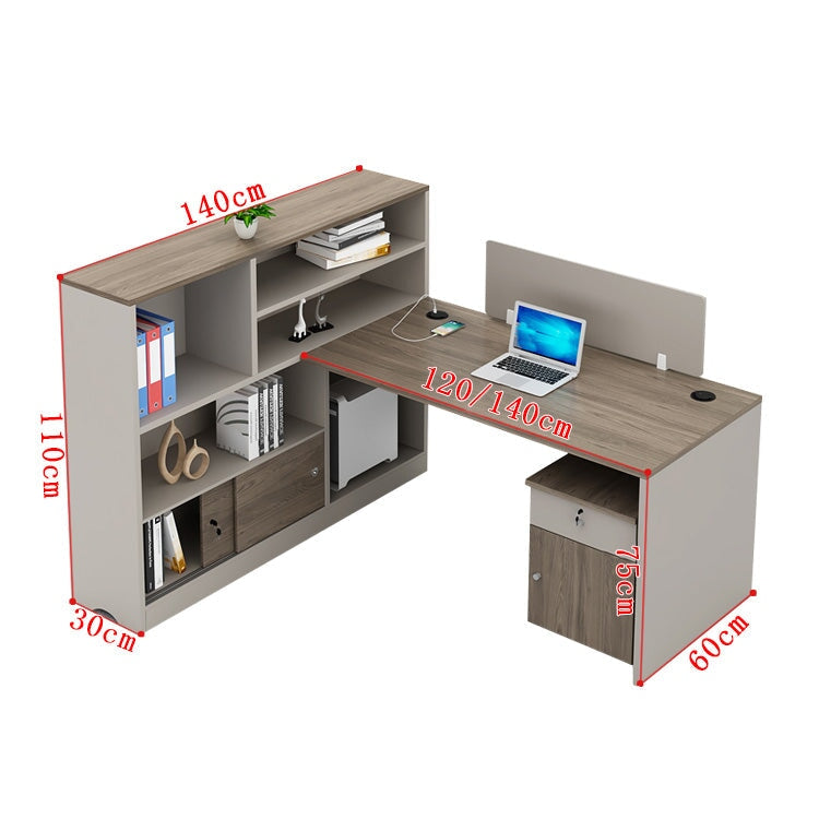 オフィスデスク デスク ワークデスク オフィス用 事務所 幕板 広い天板 厚み 安定性 収納棚 多段式 トップパネル 木目調 機能的 使い勝手 モダン カスタマイズ可能 BGZ-K033 kaguyasu