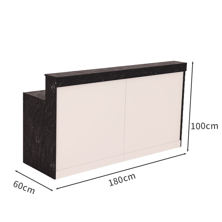 モダン シンプル 明るい 受付カウンター 受付台 収納 引き出し 扉付き LEDライト 配線孔 JDT-2214