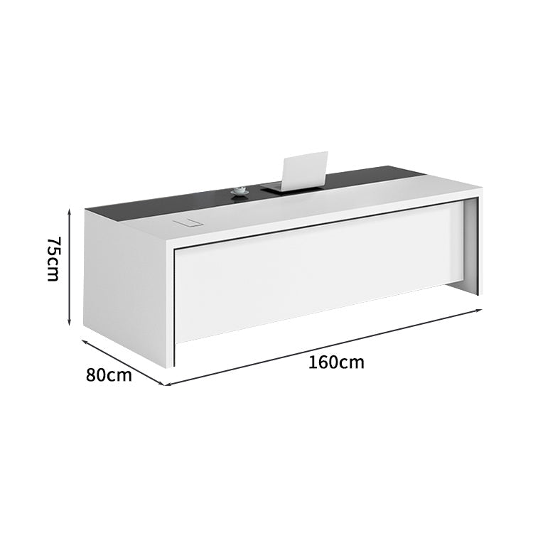社長デスク エグゼクティブデスク オフィスデスク プレジデントデスク メラミン化粧板 エコ素材 チェア サイドキャビネット 機能性 高品質 配線孔 カスタマイズ可能 LBZ-S013 KAGUSHOP