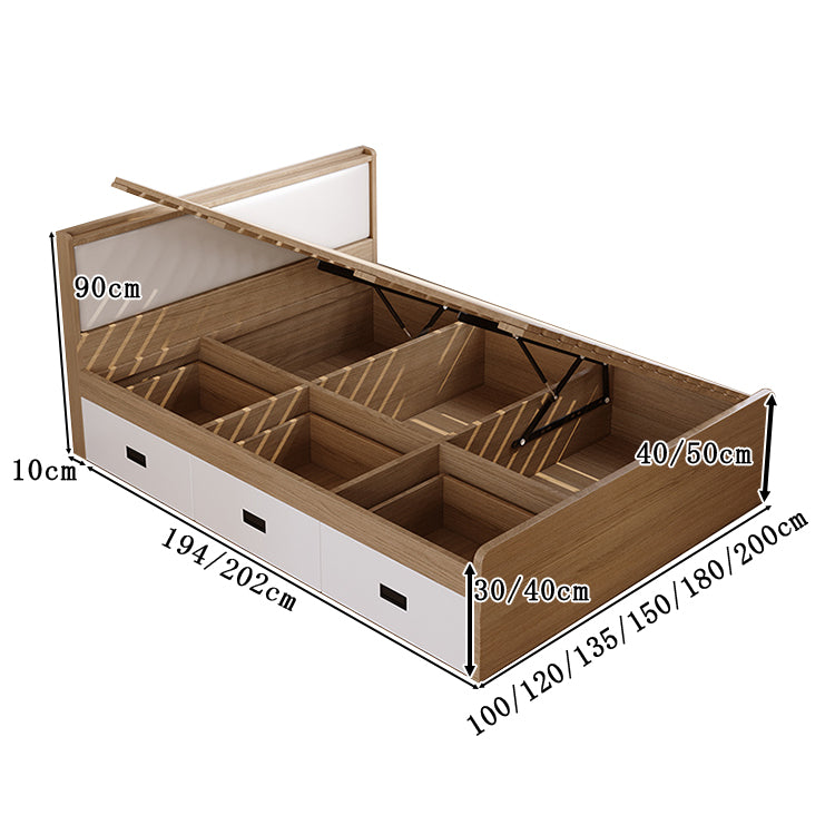 横開き 縦開き 木製フレーム 収納力抜群 引き出し 跳ね上げ式 ベッド 収納ベッド ベッドフレーム 新居 シングル キング シンプル ホワイト オーク カスタマイズ可能 BED-T078 tomokagu