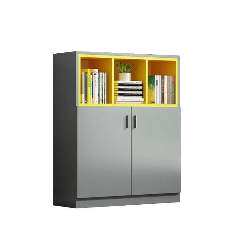 スクエアキャビネット 木製書庫 キャビネット オープン収納 扉付きキャビネット 家具 インテリア お洒落 グレー ホワイト CWG-M-036