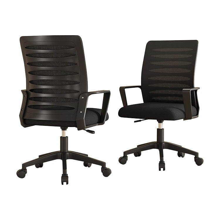 会議室用チェア ワークチェア バックパネル メッシュ生地 昇降椅子 高密度ウレタンフォーム ラテックスクッション PP樹脂 キャスター付き ブラック BGY-M011