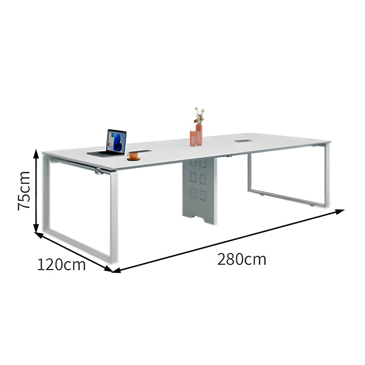 会議用テーブル テーブル 会議用 オフィス 塗装 配線ボックス スチール脚 シンプル 洗練 カスタマイズ可能 MG-HYZ-LLS21