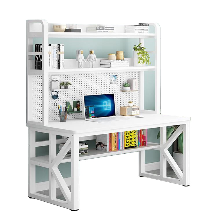 デスク オフィスデスク PCデスク パソコンデスク スチールフレーム ロの字脚 卓上棚 卓上ラック 収納スペース R加工 kaguyasu