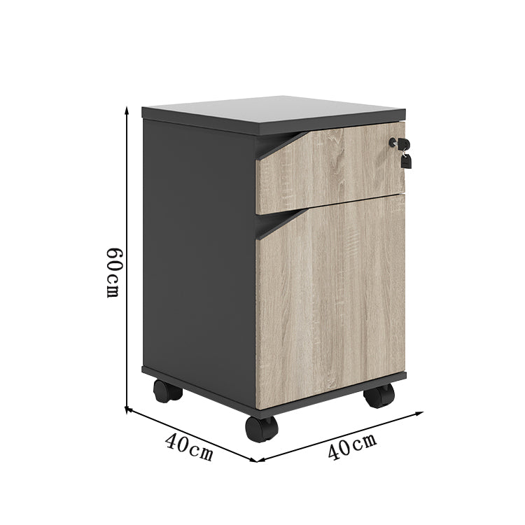 シリンダー錠付き 引き出し付き キャスター付き キャビネット ワゴン 書類収納 サイドワゴン 会社用 事務所用 自宅用 小型 扉付き収納  おしゃれ ホワイト YDG-T004 TOMOKAGU