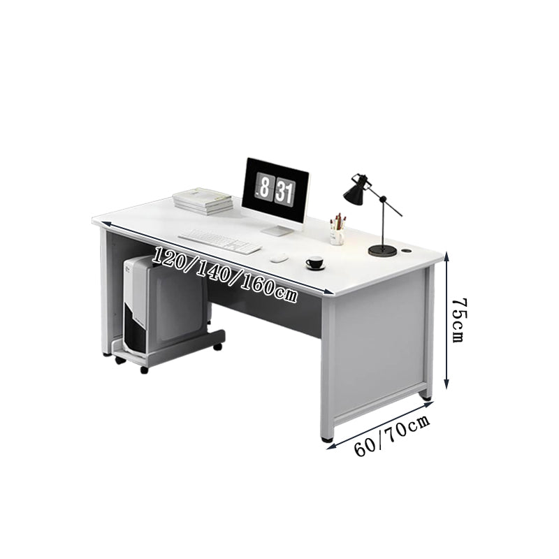 ロック付き アジャスター付き エグゼクティブデスク 社長机 オフィスデスク パソコン作業用 作業台 事務机 PCデスク ホワイト シンプル LBZ-T010 tomokagu