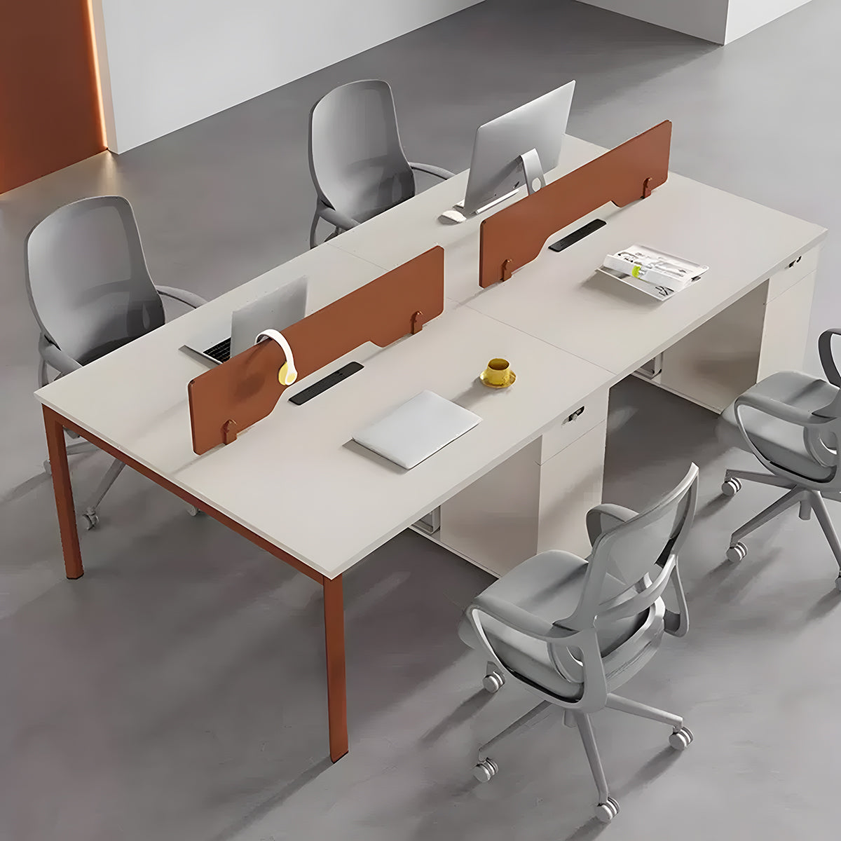 デスク オフィスデスク ワークデスク オフィス用 事務所用 コンセント 配線管理 メインフレーム収納 厚み トップパネル  モダン ミニマル ホワイト カスタマイズ可能 BGZ-K031 kaguyuasu