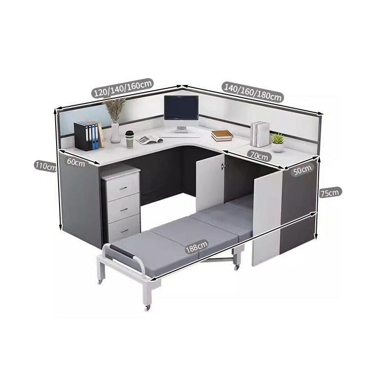 引き出し付き 多機能 折り畳みベッド付き ポリカーボネート板付き アルミ合金 オフィスデスク 事務デスク 学習机 仕事机 カスタマイズ可能 BGZ-T032