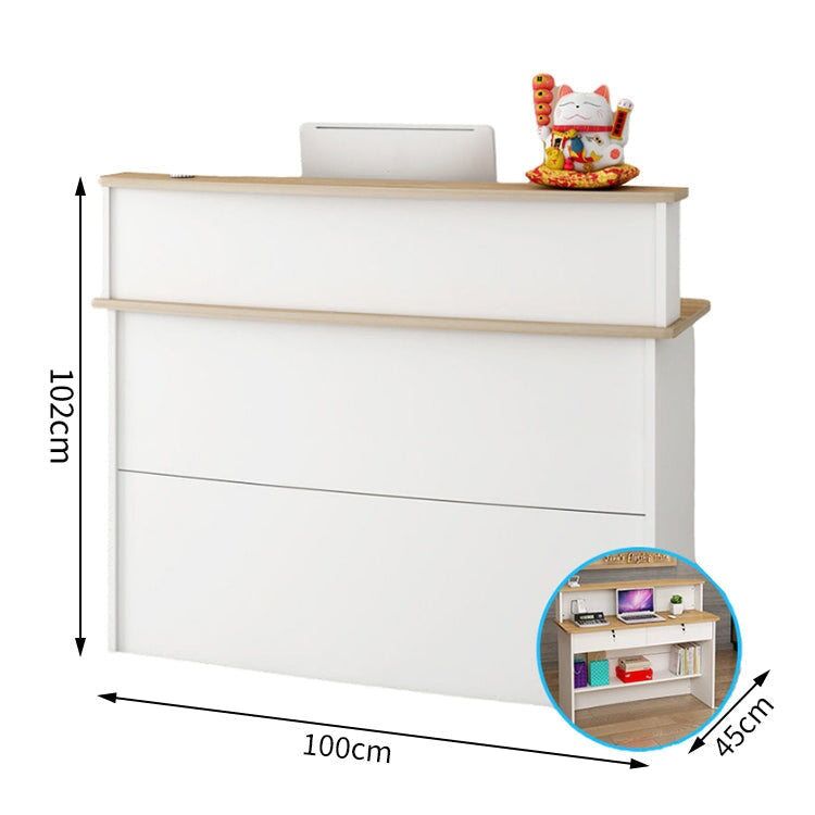 コンパクト 鍵付きの引き出し 2段構造 受付カウンター カウンター オフィス受付 レセプションデスク レジカウンター 店舗用品 シンプル JDT-T063