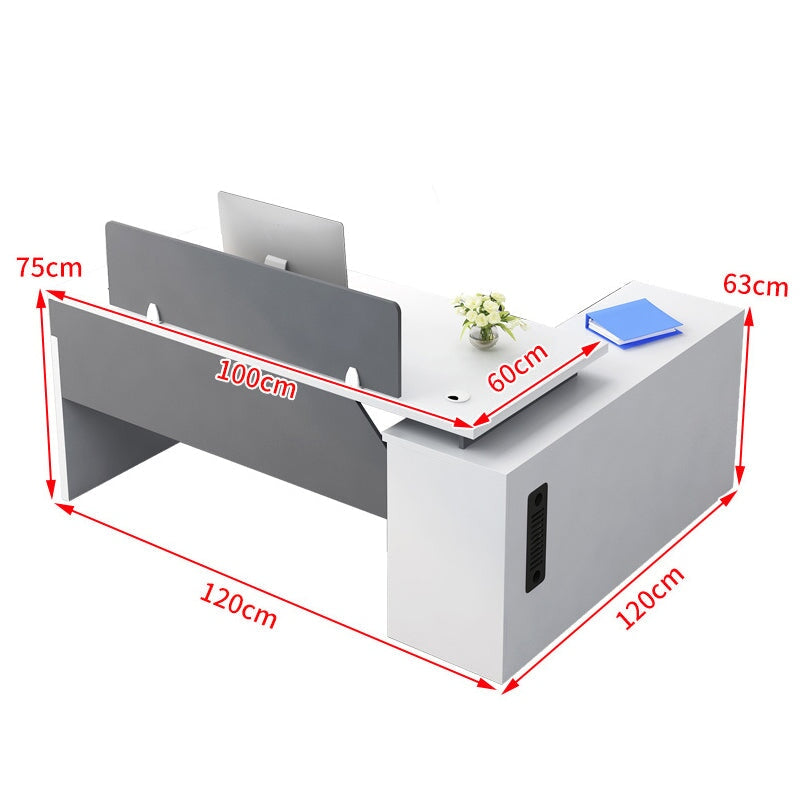 ダブル配線孔付き トップパネル付き サイドキャビネット付き 鍵付き 事務机 オフィスデスク ワークデスク パソコンデスク 会社用 事務所用 シンプル 木目調 BGZ-T082 tomokagu