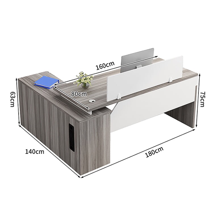 ダブル配線孔付き トップパネル付き サイドキャビネット付き 鍵付き 事務机 オフィスデスク ワークデスク パソコンデスク 会社用 事務所用 シンプル 木目調 BGZ-T082 tomokagu
