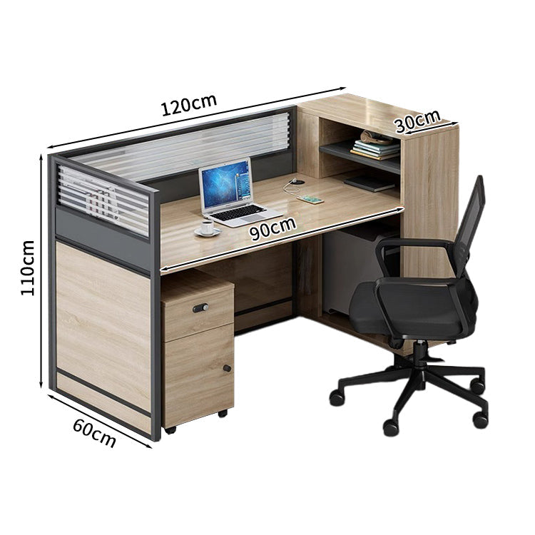 オフィスデスク ワークデスク パソコンデスク  デスク サイドキャビネット ダイヤル錠 オープン収納 機能性 エコ素材 メラミン化粧板 高品質 カスタマイズ可能 BGZ-S026 KAGUSHOP