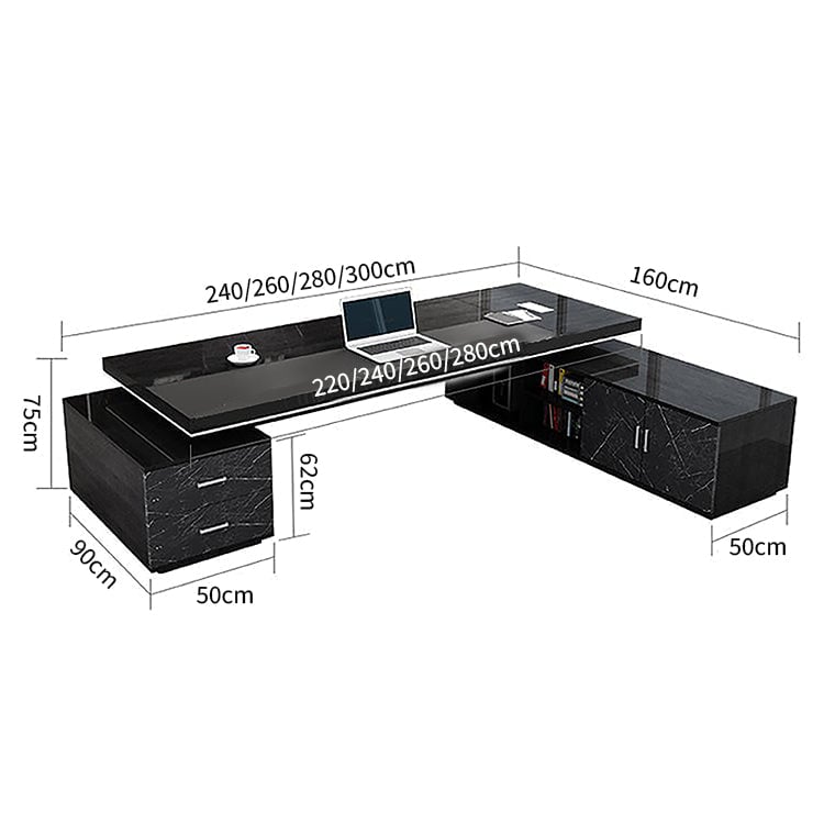 極厚 オフィスデスク 高級机 高級デスク 役員デスク 社長室 社長机 デスク カスタマイズ可能 LBZ-T011 tomokagu