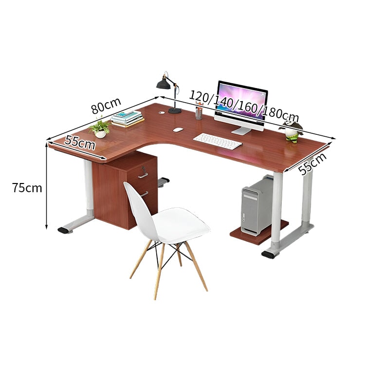 金属フレーム H字型 安定性 R仕上げ 配線穴キャップ 厚い天板 デスク パソコンデスク シンプル 木目調 簡素 実用 HD206-K  kaguyasu
