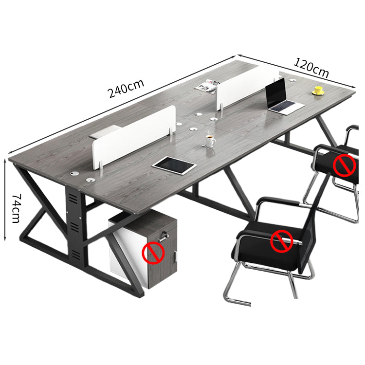 オフィスデスク デスク ワークデスク 事務机 デスク 会社用 キャビネット エコ素材 メラミン化粧板 スチールフレーム パネル 下肢空間 グレイオーク カスタマイズ可能 BGZ-S027