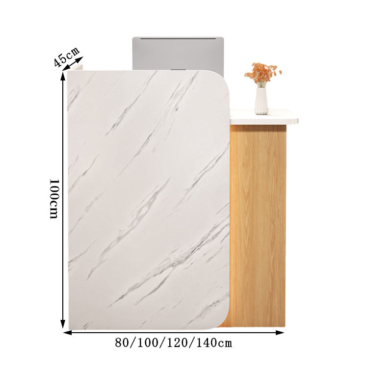 受付カウンター レジカウンター 受付台 店舗カウンター 会社 事務所 引き出し 優れた収納力 キーボードトレイ付き 木製 シンプル ホワイト ナチュラル カスタマイズ可能 JDT-S003