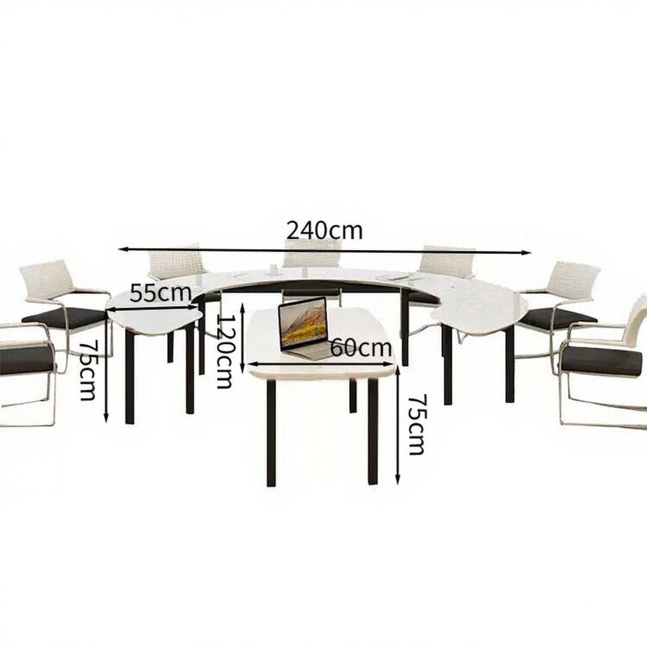 スチールフレーム ピアノ塗装 鏡面仕上げ 会議用テーブル ミーティングテーブル おしゃれ 会議机 会議テーブル 会議室 打ち合わせ 作業台 HYZ-T021