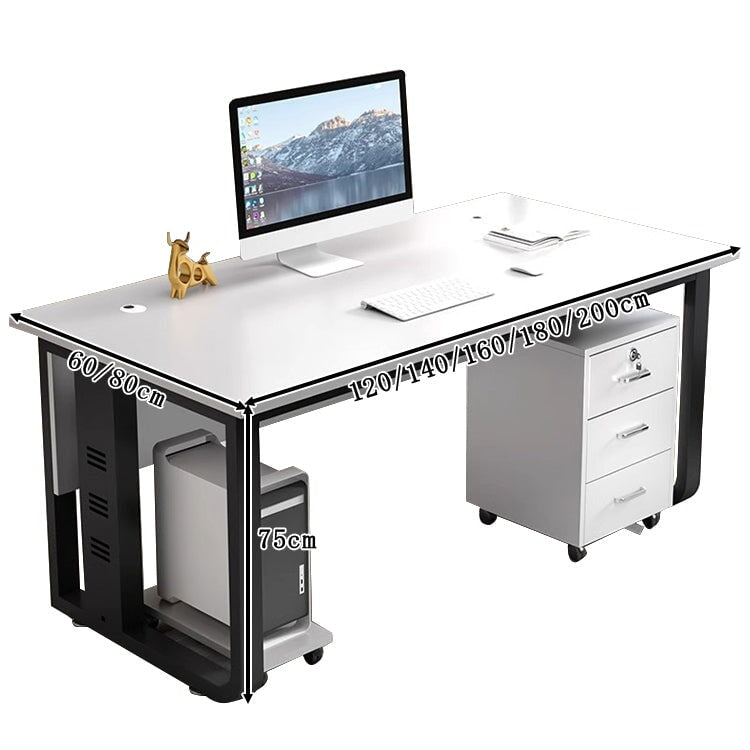 スチール脚 焼付塗装 頑丈 幕板付き エグゼクティブデスク 社長机 社長用 広々 厚板 ブラック ホワイト ウォールナット カスタマイズ可能 LBZ-T045 tomokagu