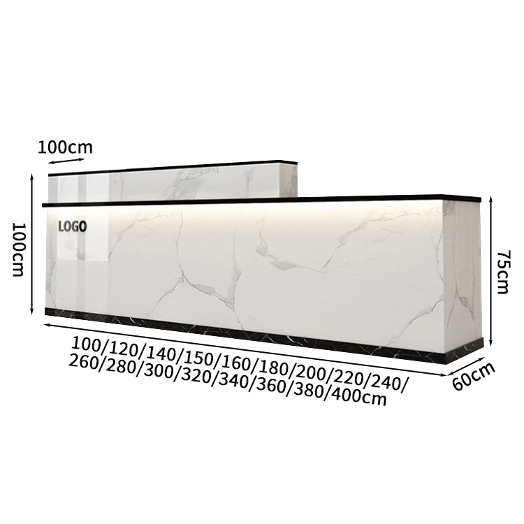 受付カウンター レジカウンター 受付台 店舗カウンター 会社 事務所 引き出し 優れた収納力 鍵付き キーボードトレイ付き 木製 高級感 マーブル 木目調 カスタマイズ可能 JDT - S005 - Kagushop