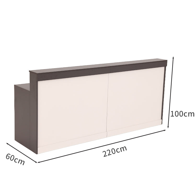 モダン シンプル 明るい 受付カウンター 受付台 収納 引き出し 扉付き LEDライト 配線孔 JDT-2214