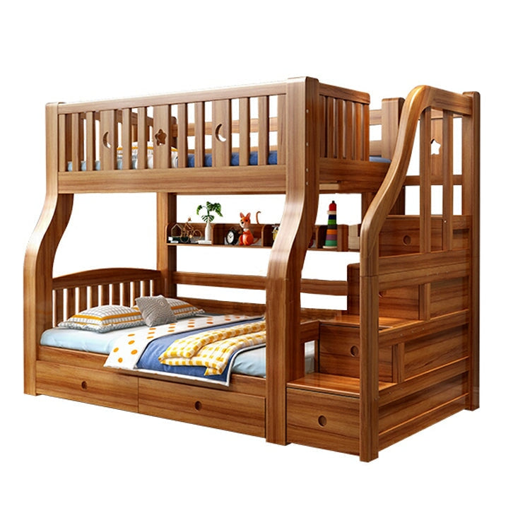 ベッド 二段ベッド 子供用 重厚 安定性 押入れすのこ ベッドガード 柵状 角丸加工 引き出し 大容量 滑り台 木目調 落ち着き シンプル ナチュラル SCC-K016 KAGUYASU