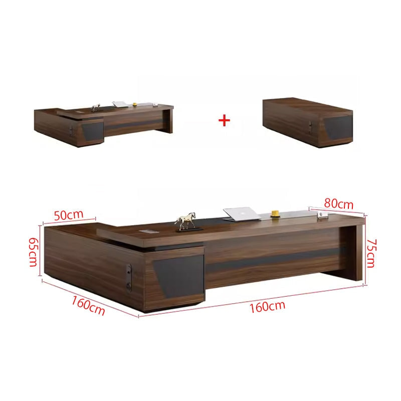 放熱穴付き ダイヤル錠付き エコ板材 無臭 重厚感 高級感 エグゼクティブデスク 社長机 オフィスデスク 人間工学 厚みがある 広々とした天板 ワイド カスタマイズ可能 LBZ-T042 tomokagu