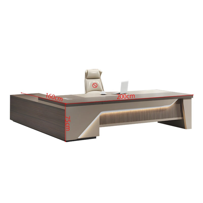 引き出し付き サイドキャビネット付き 会社用 事務所用 エグゼクティブデスク 事務机 Ⅼ字デスク パソコンデスク オフィスデスク 事務デスク 天板固定デスク カスタマイズ可能 LBZ-T068 tomokagu