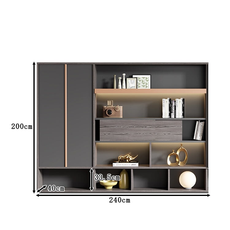 扉付き 隠す収納 オフィス用 ガラス扉収納 壁面収納 キャビネット 書類棚 役員収納庫 収納棚 ディスプレイラックオフィス収納 高級感 カスタマイズ可能 CWG-T010 TOMOKAGU