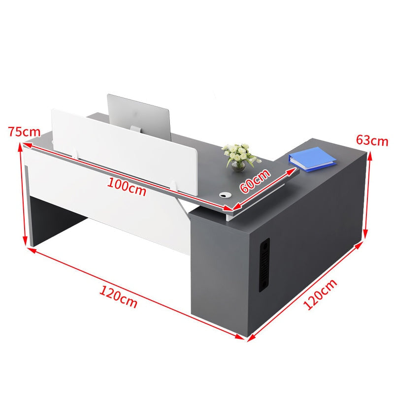 ダブル配線孔付き トップパネル付き サイドキャビネット付き 鍵付き 事務机 オフィスデスク ワークデスク パソコンデスク 会社用 事務所用 シンプル 木目調 BGZ-T082 tomokagu