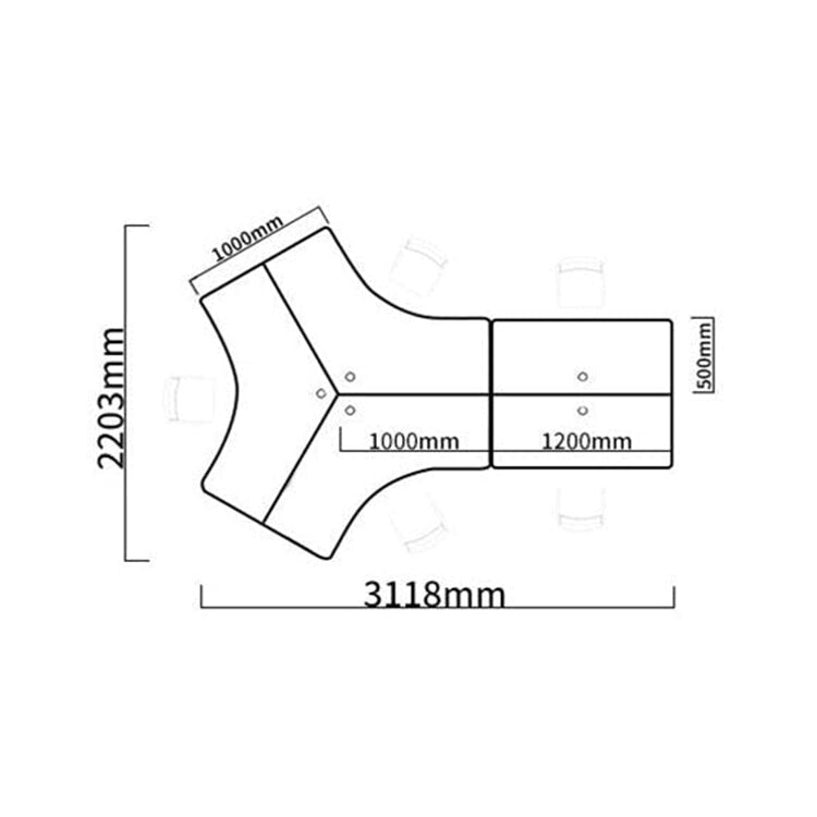 オフィスデスク U字型オフィスデスク オフィステーブル ワークデスク キャビネット付きタイプ選択可 3/5/6/7/8/10人用可 事務机 カスタマイズ可能 BGZ-M-015 metamall