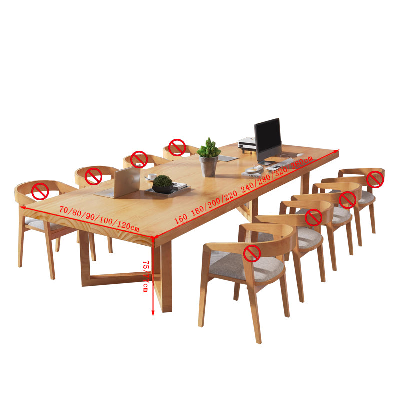 パイン材 角丸 重厚感 会議テーブル ミーティングテーブル 会議テーブルセット 天板固定テーブル 会社用 事務所用 長方形タイプ シンプル ナチュラル カスタマイズ可能 HYZ-T063 tomokagu