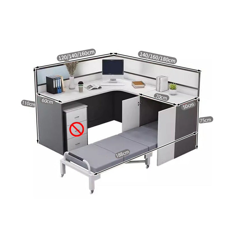 引き出し付き 多機能 折り畳みベッド付き ポリカーボネート板付き アルミ合金 オフィスデスク 事務デスク 学習机 仕事机 カスタマイズ可能 BGZ-T032