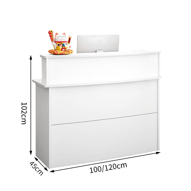 コンパクト 鍵付きの引き出し 2段構造 受付カウンター カウンター オフィス受付 レセプションデスク レジカウンター 店舗用品 シンプル JDT-T063