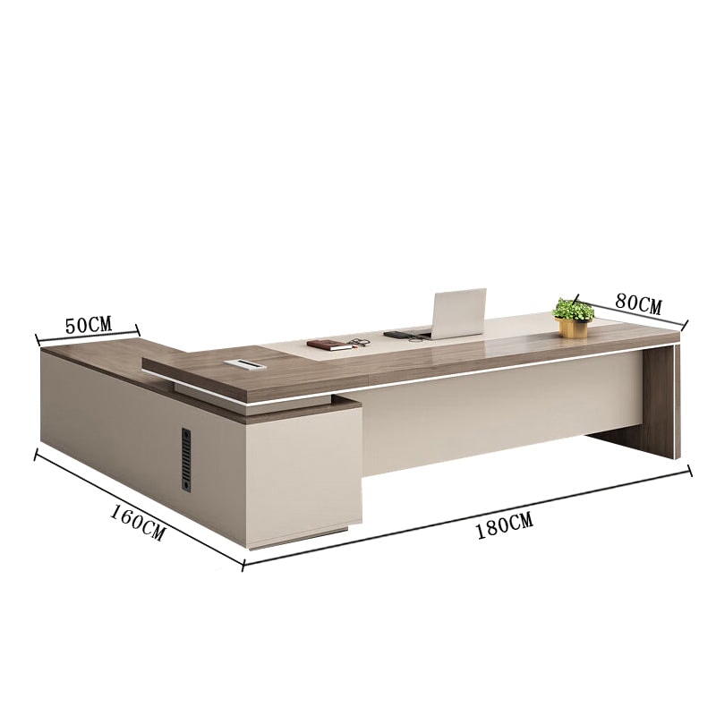 幕板付き カラーブロック 大容量収納スペース 放熱穴付き エコ板材 サラサラ 滑らか エグゼクティブデスク 社長机 役員机 事務机 バイカラー LBZ-T035 tomokagu