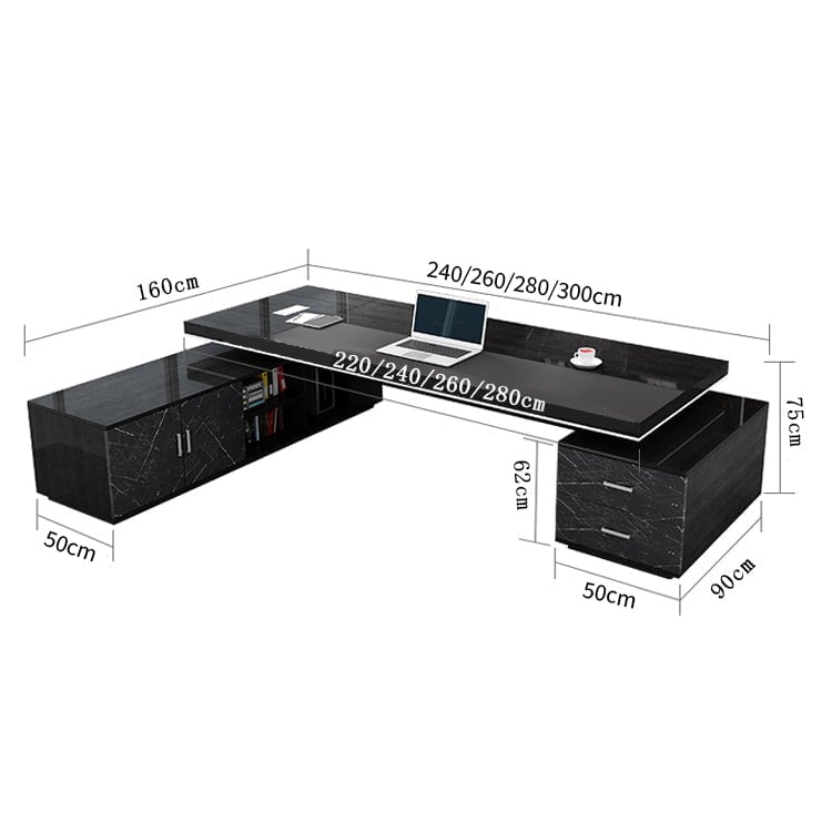 極厚 オフィスデスク 高級机 高級デスク 役員デスク 社長室 社長机 デスク カスタマイズ可能 LBZ-T011 tomokagu