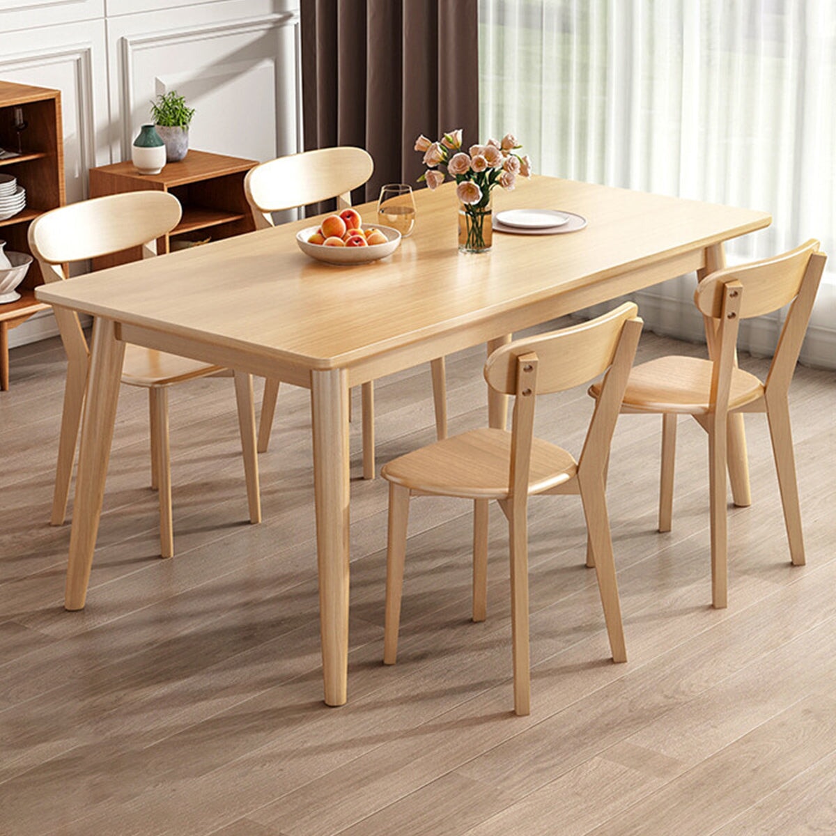 頑丈 人間工学 ラバーウッド材 面取り加工 食卓 ダイニングセット チェア テーブル ナチュラル CZ-T004 tomokagu