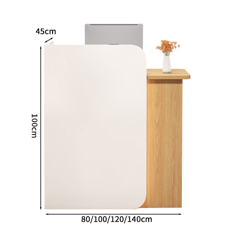 受付カウンター レジカウンター 受付台 店舗カウンター 会社 事務所 引き出し 優れた収納力 キーボードトレイ付き 木製 シンプル ホワイト ナチュラル カスタマイズ可能 JDT-S003