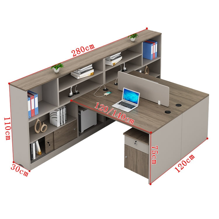 オフィスデスク デスク ワークデスク オフィス用 事務所 幕板 広い天板 厚み 安定性 収納棚 多段式 トップパネル 木目調 機能的 使い勝手 モダン カスタマイズ可能 BGZ-K033 kaguyasu