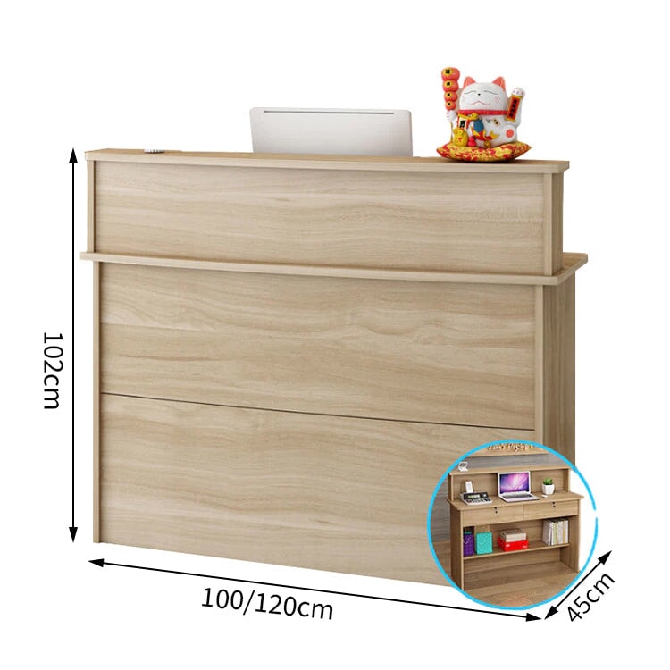 コンパクト 鍵付きの引き出し 2段構造 受付カウンター カウンター オフィス受付 レセプションデスク レジカウンター 店舗用品 シンプル JDT-T063