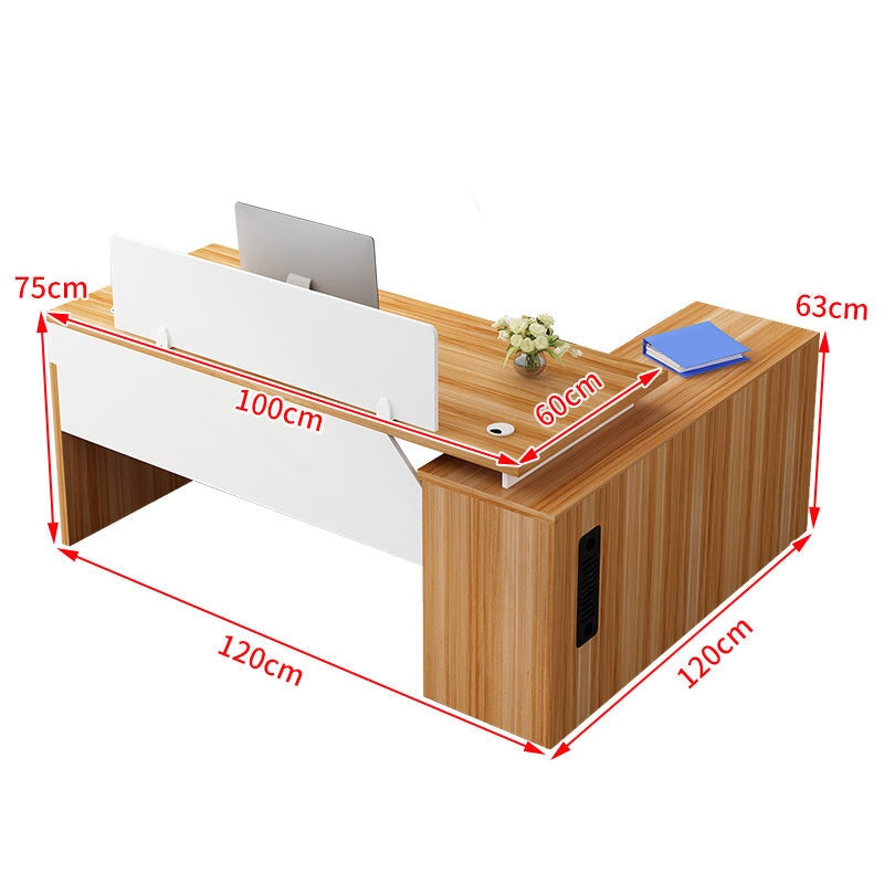 ダブル配線孔付き トップパネル付き サイドキャビネット付き 鍵付き 事務机 オフィスデスク ワークデスク パソコンデスク 会社用 事務所用 シンプル 木目調 BGZ-T082 tomokagu