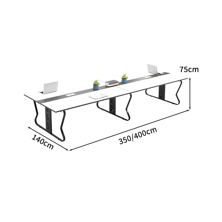 会議テーブル ミーティングテーブル 商談テーブル 事務机 会社用 事務所用 配線ボックス 安定性抜群 スチールフレーム ホワイト カスタマイズ可能 HYZ-S015 KAGUSHOP