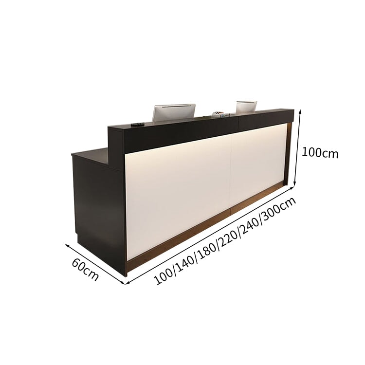 シンプル おしゃれ 木目調 LEDライト 受付カウンター レジカウンター レジ台 フロント 温もり ホワイト ナチュラル カスタマイズ可能 JDT-M-004   kaguyasu