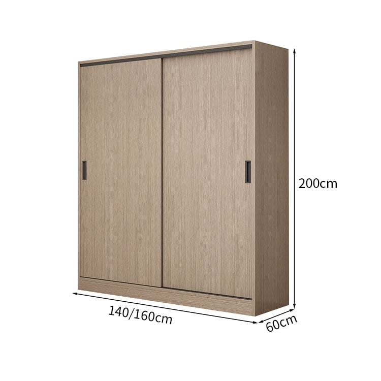 エコ板材 上置き収納 収納棚 大容量 分類収納 引き出し 物干し竿 引き戸 省スペース クローゼット 壁面収納 ワードローブ 多目的 実用 ウォールナット YG-K014