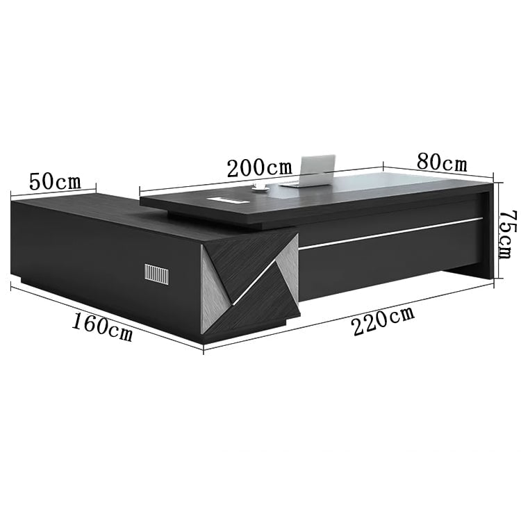 大容量収納スペース ボス オフィス デスクとチェアの組み合わせ シンプル モダン 社長 マネージャー オフィス家具 LBZ-T015 tomokagu