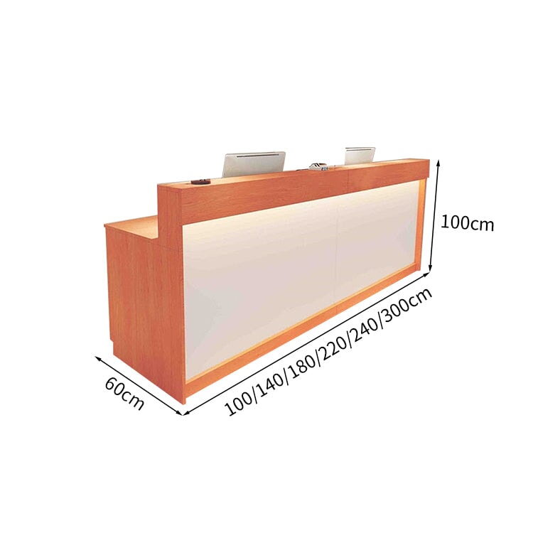 シンプル おしゃれ 木目調 LEDライト 受付カウンター レジカウンター レジ台 フロント 温もり ホワイト ナチュラル カスタマイズ可能 JDT-M-004   kaguyasu