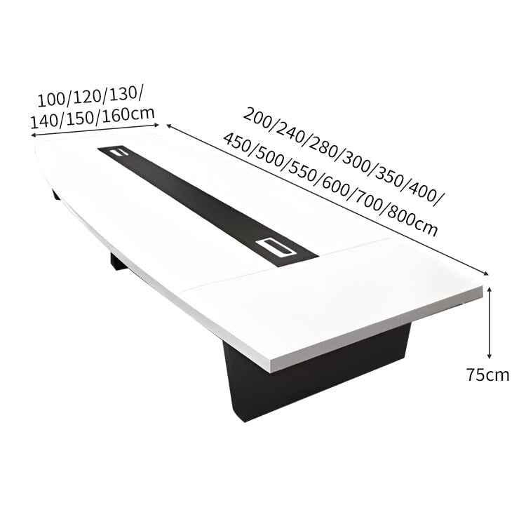 分厚い天板 配線ボックス 幅広 舟型天板 台形脚 安定性 会議テーブル ミーティングテーブル テーブル 木目調 自然な風合い 洗練 シンプル  カスタマイズ可能 HYZ-C041