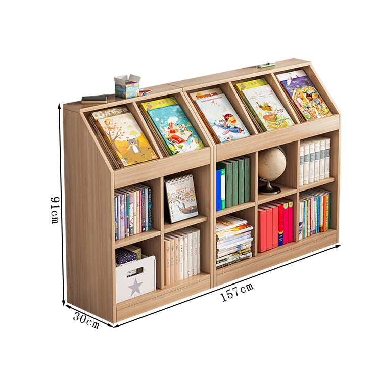 転倒防止 縦置き可能 絵本棚 ブックシェルフ 本棚 キャビネット ラック 本収納 収納家具 棚収納 学校 幼稚園 自宅用 大容量 シンプル ホワイト ナチュラル SNG-T006 tomokagu