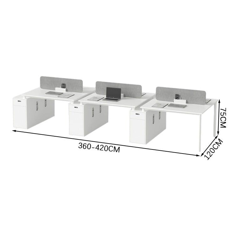 オフィスデスク  事務机 ワークデスク パソコンデスク キャビネット トップパネル アジャスター ダイヤル錠 配線ボックス シンプル ホワイト カスタマイズ可能 BGZ-K018 - TOMOKAGU