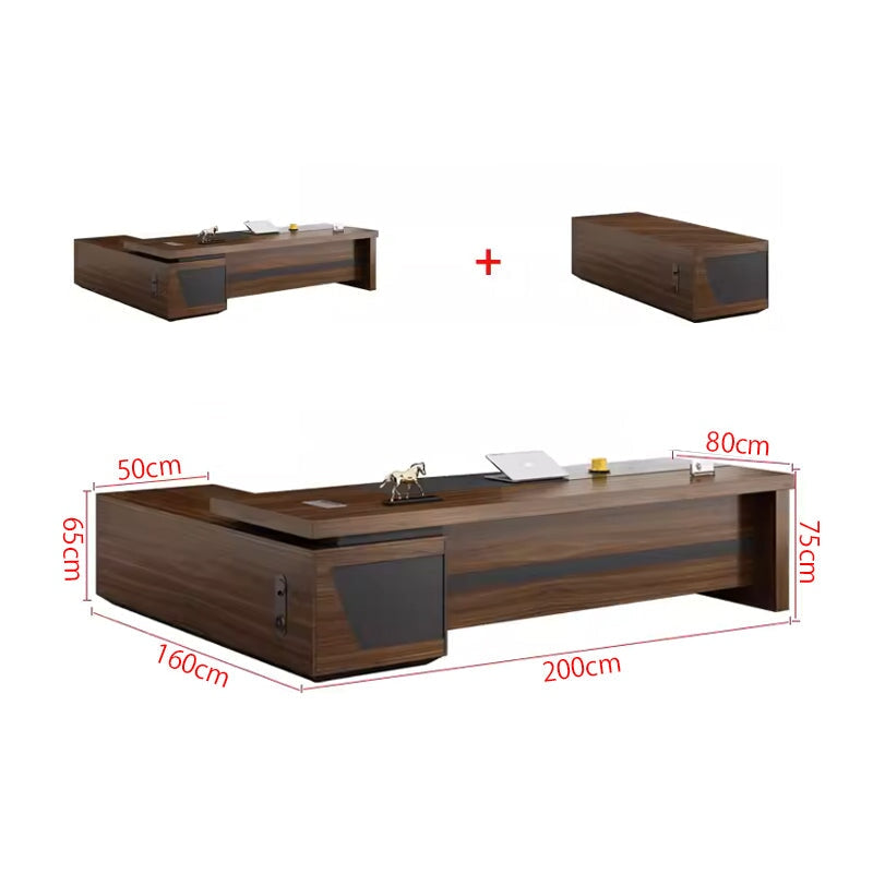 放熱穴付き ダイヤル錠付き エコ板材 無臭 重厚感 高級感 エグゼクティブデスク 社長机 オフィスデスク 人間工学 厚みがある 広々とした天板 ワイド カスタマイズ可能 LBZ-T042 tomokagu