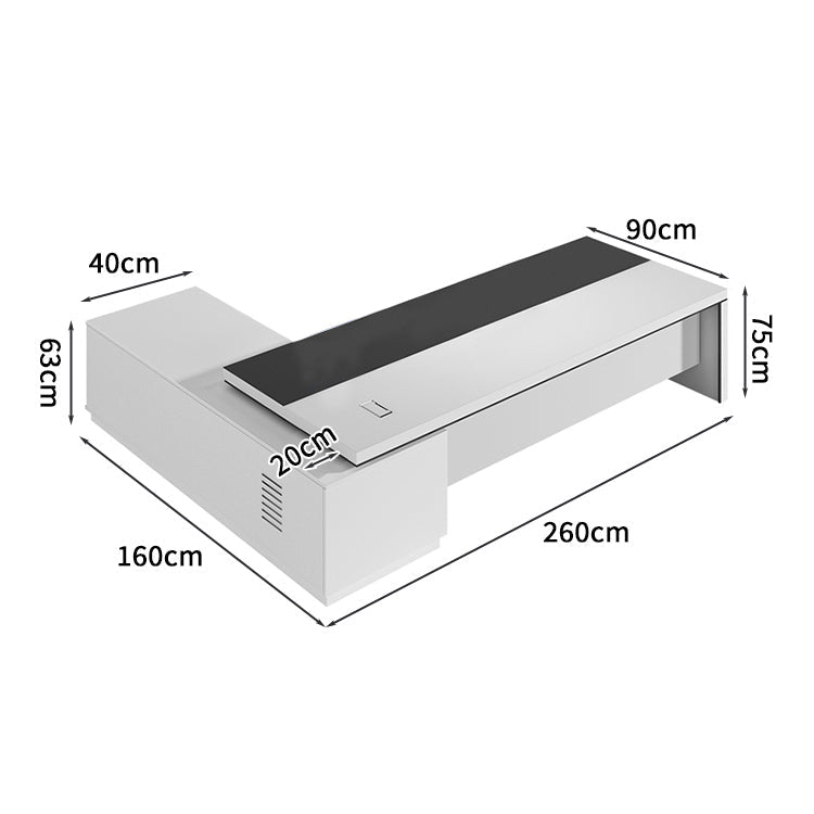 サイドキャビネット 社長デスク オフィスデスク プレジデントデスク 配線孔 機能性 高品質 メラミン化粧板 カスタマイズ可能 LBZ-S013